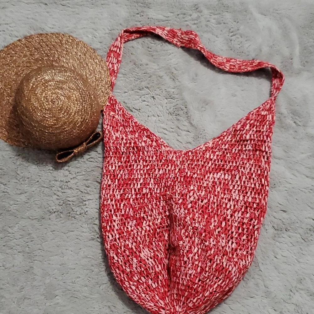 Bundle summer knit bag+ woven hat